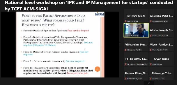 IPR and IP Management for Startups Conducted by TCET